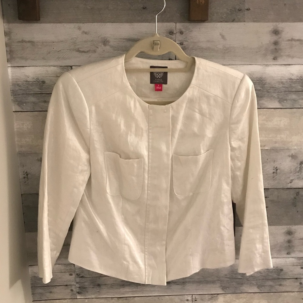 Vince Camuto Metallic White Blazer